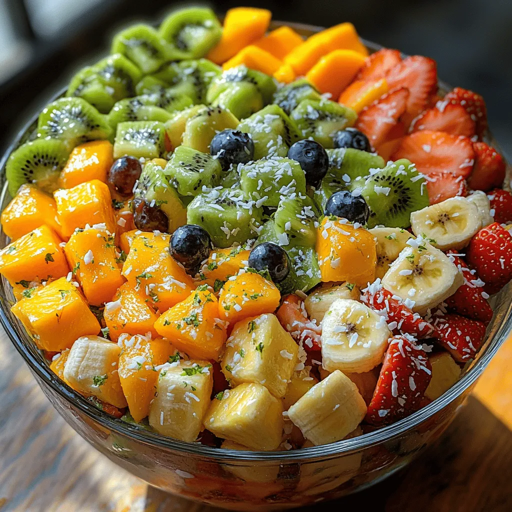 In crafting the perfect Tropical Bliss Fruit Salad, selecting the right ingredients is essential. Not only do we want a beautiful presentation, but we also aim for maximum flavor and nutritional benefits. Let’s break down the key components of this dish, focusing on the fruit selection and the delightful Coconut Lime Dressing.