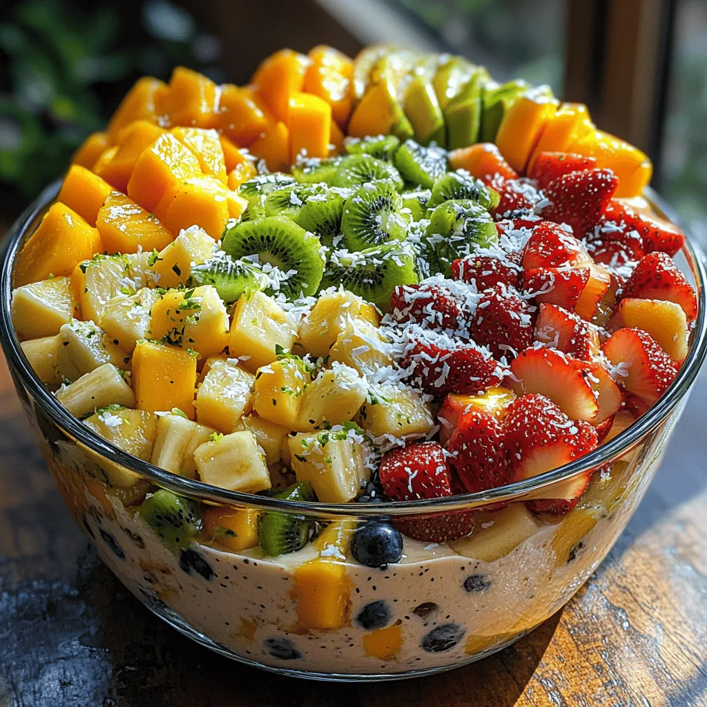 In crafting the perfect Tropical Bliss Fruit Salad, selecting the right ingredients is essential. Not only do we want a beautiful presentation, but we also aim for maximum flavor and nutritional benefits. Let’s break down the key components of this dish, focusing on the fruit selection and the delightful Coconut Lime Dressing.