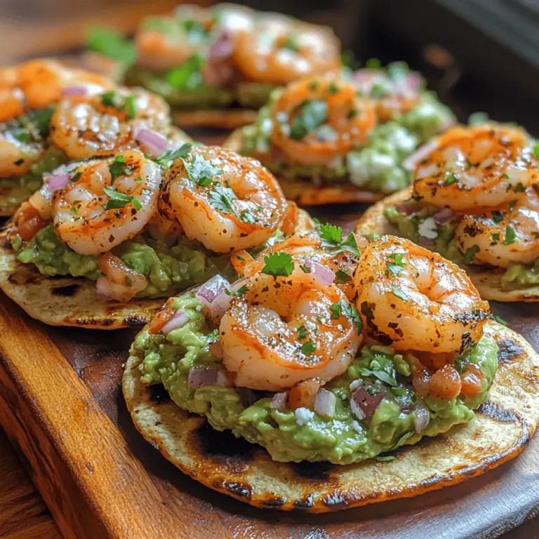 If you're searching for a dish that encapsulates the essence of vibrant flavors and stunning presentation, look no further than Delightful Shrimp Guacamole Tostadas. This dish is the perfect combination of fresh and zesty shrimp paired with creamy, rich guacamole, all served atop a crunchy tostada shell. Whether you're hosting a lively summer barbecue, a casual gathering with friends, or simply looking for a quick yet impressive weeknight meal, these tostadas are sure to elevate your dining experience.