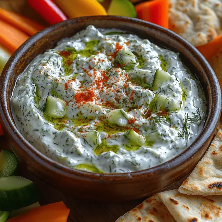 Tzatziki dip is a beloved staple that hails from the rich and diverse culinary traditions of Mediterranean cuisine. Originating from Greece, this refreshing sauce has made its way into the hearts and kitchens of food lovers around the world. Its creamy texture and zesty flavor profile make it a versatile accompaniment that pairs beautifully with everything from grilled meats and roasted vegetables to pita bread and fresh salads.