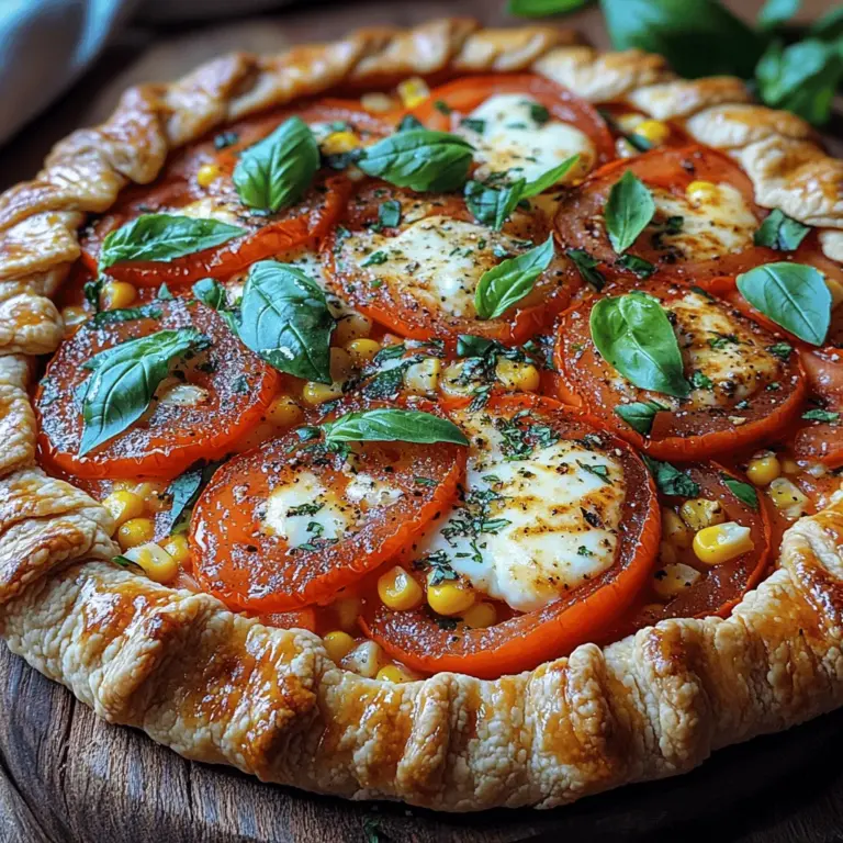 When preparing the savory tomato corn galette, choosing the right corn can significantly affect the dish's flavor and texture. Fresh corn, typically harvested in summer, is at its peak sweetness and has a delightful crunch that enhances your galette. However, fresh corn requires some extra work, as you'll need to husk and cut the kernels from the cob.