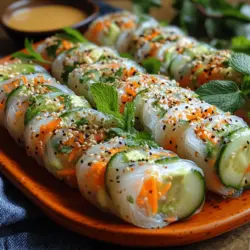As the sun shines brighter and temperatures rise, the craving for light and refreshing meals becomes almost irresistible. One dish that perfectly embodies the spirit of summer is the vibrant and delightful rice paper rolls. These fresh and crunchy summer veggie rice paper rolls are not only visually appealing but also a celebration of the season's bounty, packed with a variety of colorful vegetables and herbs. The combination of textures and flavors in each bite makes them a popular choice for those looking to indulge in something both satisfying and healthy.