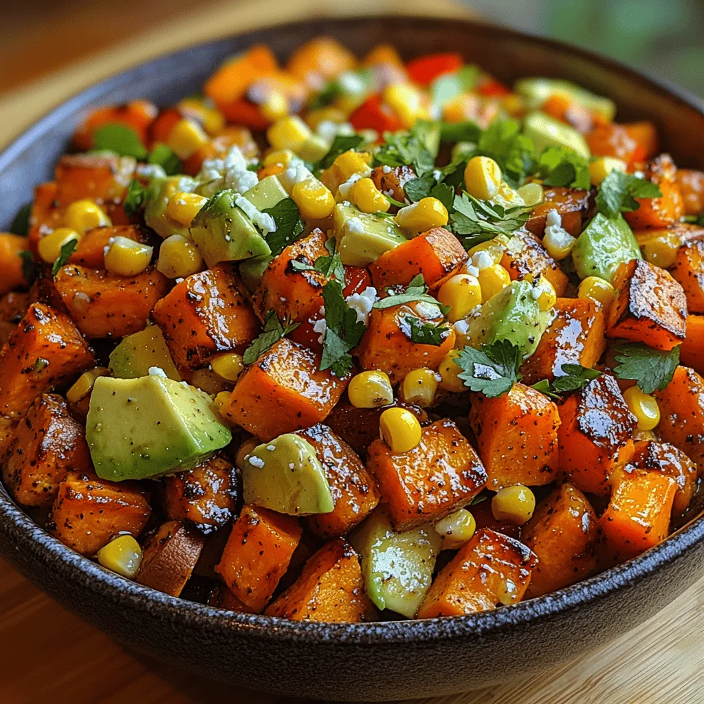 The Vibrant Roasted Sweet Potato Corn Salad is a delightful fusion of colors, flavors, and textures that makes it a standout dish for any occasion. This salad is not just visually appealing; it also sings with a medley of tastes that come together beautifully, making it a crowd-pleaser at gatherings or a nourishing meal at home. Imagine the warm, earthy sweetness of roasted sweet potatoes mingling with the bright crunch of corn, all topped with fresh herbs and zesty dressing. This dish embodies the essence of a wholesome, vibrant lifestyle.
