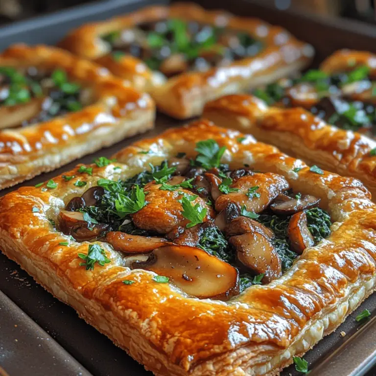 In the realm of savory pastries, few dishes can rival the delightful complexity of a savory mushroom and spinach tart. This exquisite dish brings together earthy mushrooms and vibrant spinach, wrapped in a golden, flaky crust that beckons from the oven. Whether you’re hosting a sophisticated dinner party, preparing a cozy family meal, or looking for a standout brunch item, this tart fits the bill perfectly.