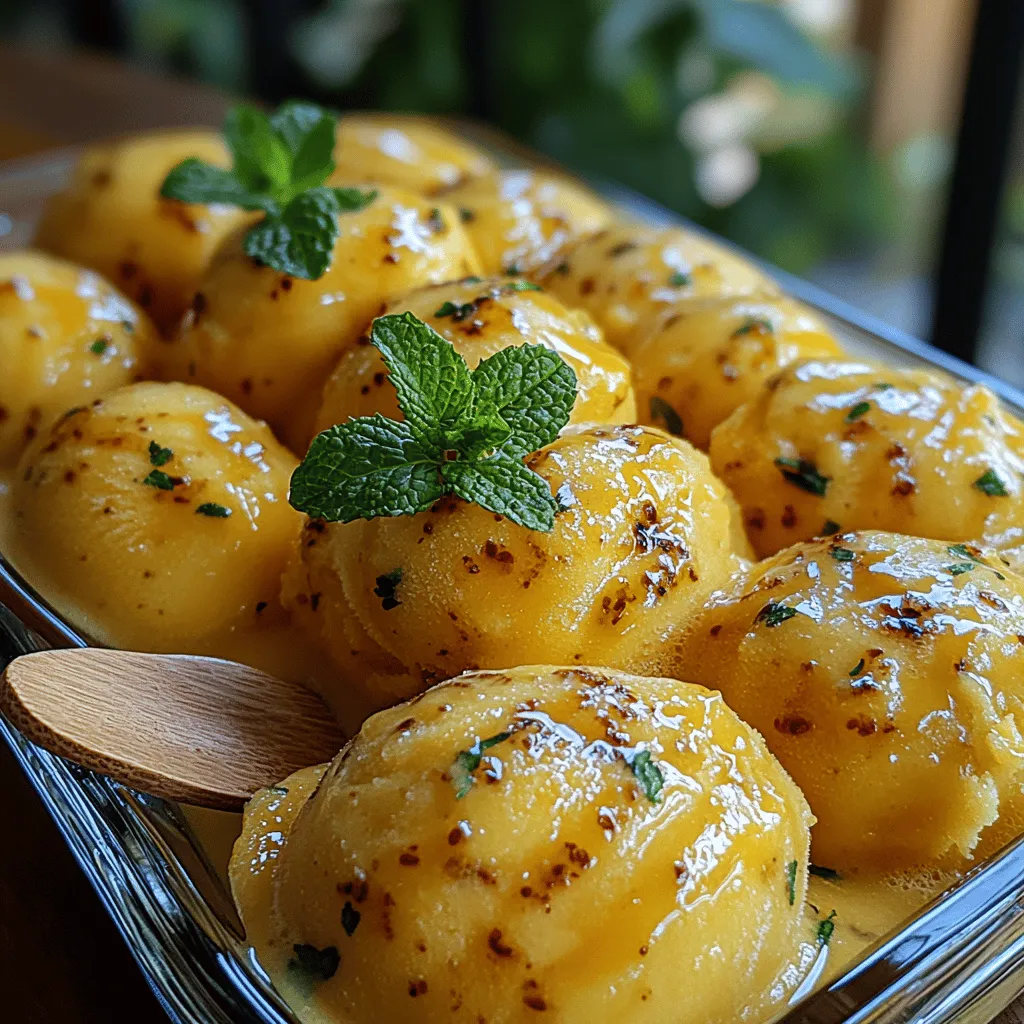 Imagine a sun-drenched afternoon, the warmth of summer wrapping around you like a gentle embrace, while a refreshing treat melts away the heat. Enter the Mango Lemonade Sorbet Spoons—a delightful, icy creation that promises to transport your taste buds straight to a tropical paradise. This recipe beautifully combines the succulent sweetness of ripe mangoes with the zesty brightness of fresh lemons, creating a sorbet that is not only refreshing but also bursting with flavor.