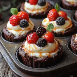 To truly appreciate the magic of Decadent Mini Cheesecake Brownie Cups, it’s essential to understand the layers that create this masterpiece. The bottom layer is a rich and fudgy brownie that serves as the perfect base. This brownie layer is not just any brownie; it’s a beautifully textured treat that boasts a deep chocolate flavor. Each bite delivers a burst of cocoa richness, balancing perfectly with the sweetness of the cheesecake above.