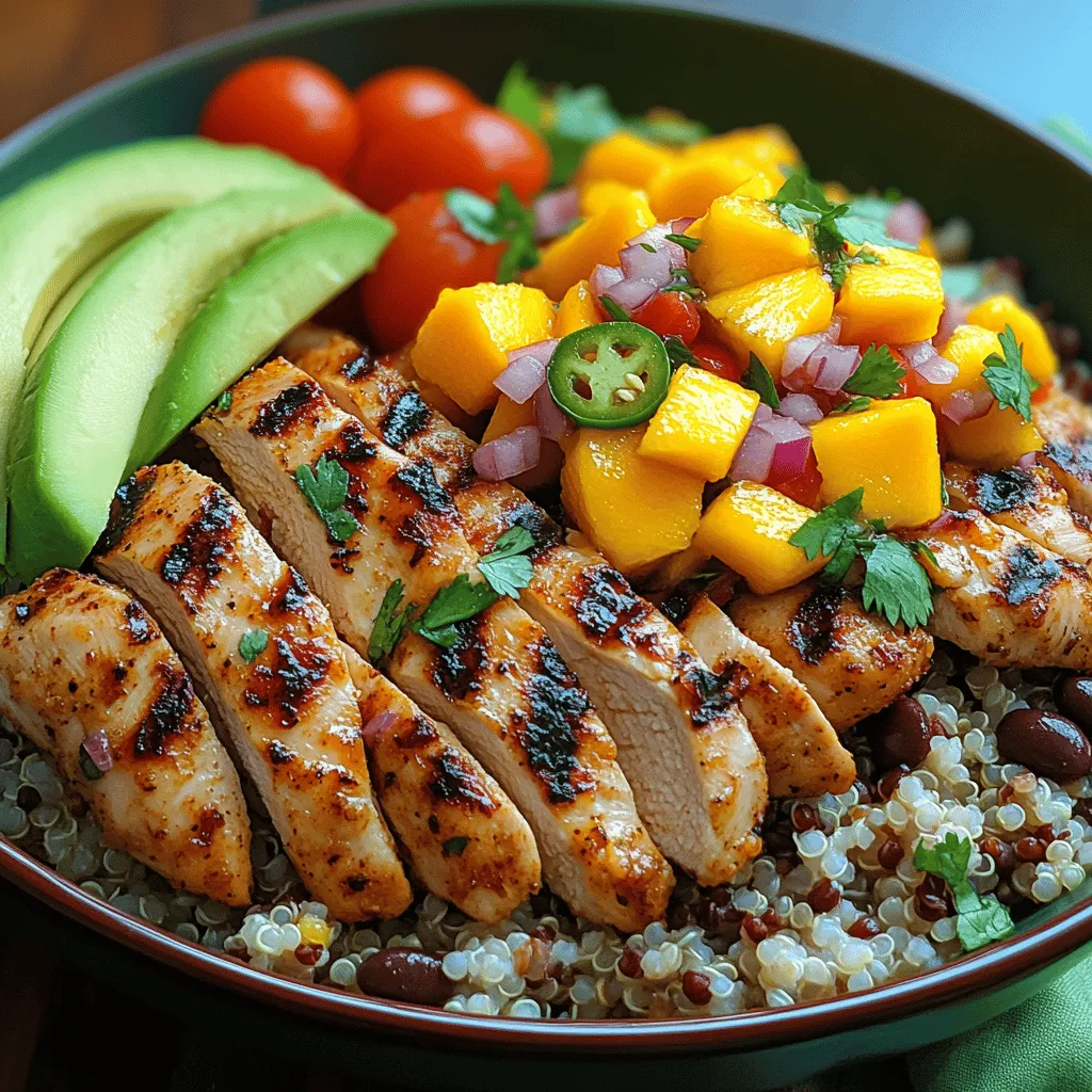 Welcome to a culinary experience that perfectly balances heat and sweetness: the Mango Jalapeño Chicken Bowls. This dish is not only a feast for the eyes but also a delightful explosion of flavors that will tantalize your taste buds. Imagine juicy, marinated chicken, the vibrant sweetness of ripe mango, and the zesty kick of jalapeño pepper, all beautifully presented in a bowl that is as colorful as it is nutritious. This recipe is a fantastic way to elevate your weeknight dinners or impress guests at your next gathering with minimal effort.
