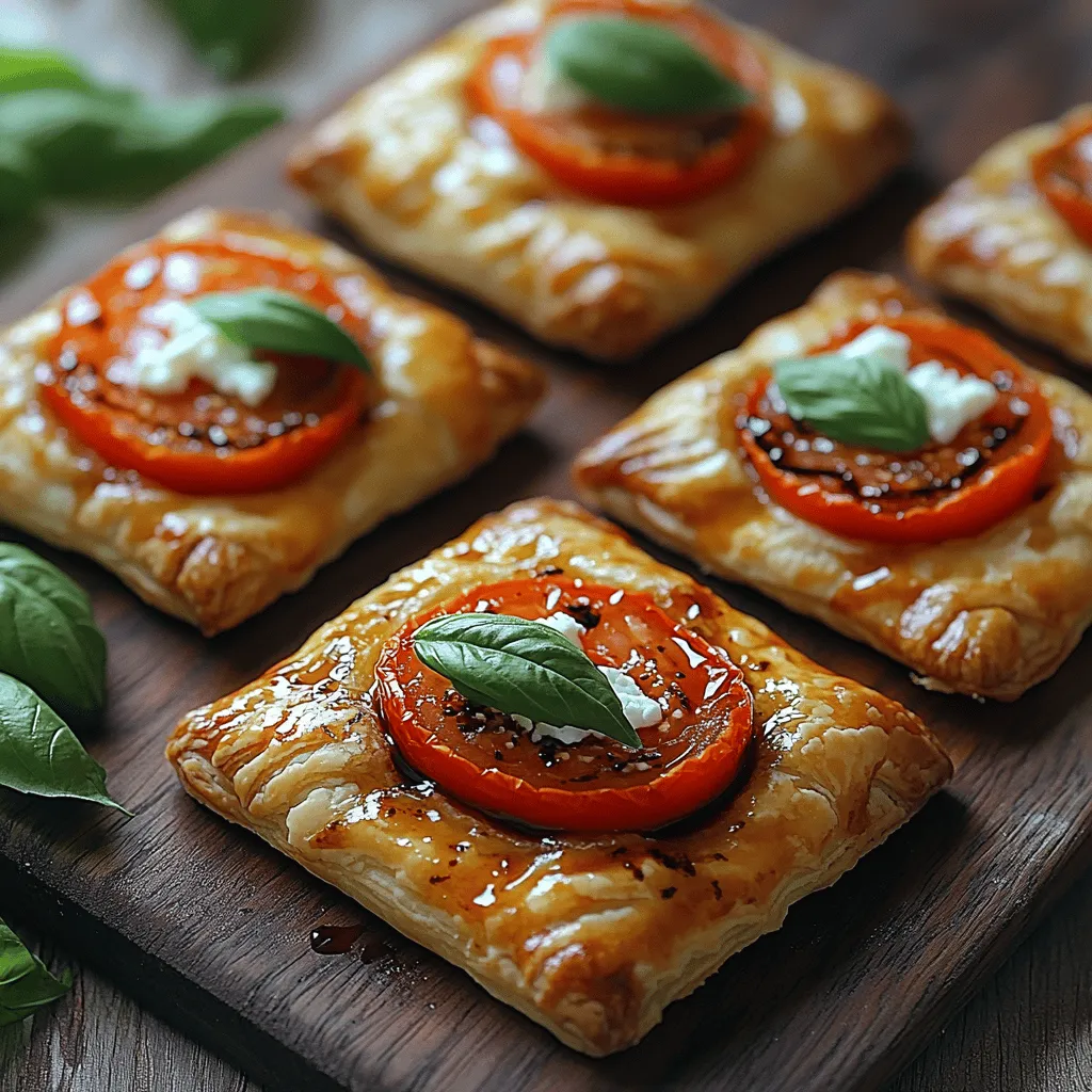 Welcome to the delightful world of Cherry Tomato Puff Tartlets, a dish that is as visually stunning as it is delicious. These tartlets bring a burst of color and flavor to any table, combining the sweetness of fresh cherry tomatoes with the creaminess of goat cheese, all enveloped in flaky puff pastry. They are the perfect appetizer or light snack for various occasions, be it a sophisticated dinner party, a summer gathering, or an everyday family meal. With their elegant presentation and rich flavors, these tartlets are sure to impress your guests and satisfy your taste buds.