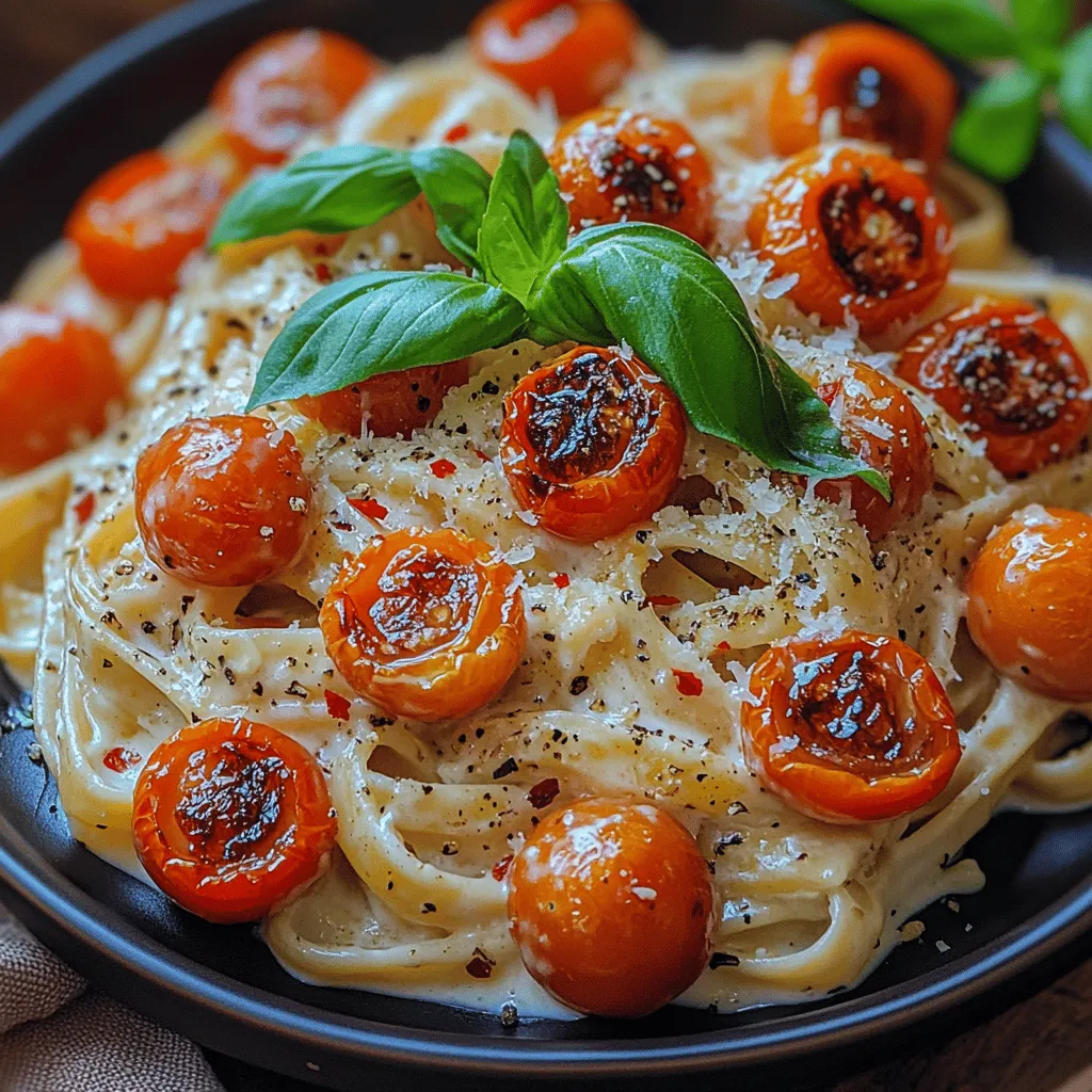 Creamy pasta dishes have a unique charm that makes them a staple in many households. Their rich flavors and comforting textures cater to a wide range of palates, making them perfect for family dinners, romantic evenings, or even casual gatherings with friends. Among the many variations of creamy pasta, <strong>Creamy Roasted Tomato Pasta</strong> stands out as a vibrant and flavorful option. This dish utilizes fresh, wholesome ingredients, particularly roasted tomatoes and garlic, to create a meal that is not only satisfying but also packed with nutrients.” /></p>
</p>
<h3>Making the Creamy Sauce: Techniques for Blending Flavors Seamlessly</h3>
</p>
<p>Creating the perfect creamy sauce for your roasted tomato pasta is an art that balances richness and flavor. Start by sautéing minced garlic in a splash of olive oil until fragrant, which should take about 30 seconds. Be cautious not to let it burn, as this can impart a bitter taste to your sauce. Next, add your roasted tomatoes, along with any juices that have released during the roasting process. The juices are packed with flavor and will form the base of your creamy sauce.</p>
</p>
<p>To achieve that luscious creaminess, incorporate heavy cream or a plant-based alternative if you prefer a vegan option. For a richer flavor, consider adding a splash of vegetable or chicken broth. Blend the mixture using an immersion blender or transfer it to a regular blender for a smoother consistency. If using a blender, be sure to let the sauce cool slightly to avoid any steam buildup that could cause it to splatter.</p>
</p>
<p>Season your sauce generously with salt, pepper, and a pinch of red pepper flakes for heat. This is also the moment to introduce fresh herbs, such as basil or oregano, which will elevate the dish further. If you have access to nutritional yeast, adding a tablespoon can lend a cheesy flavor without the dairy. Blend until all ingredients are well incorporated and the sauce reaches your desired texture.</p>
</p>
<h3>Combining Pasta and Sauce: Ensuring Every Bite is Flavorful</h3>
</p>
<p>Once your pasta is cooked to al dente perfection, it’s time to combine it with the creamy sauce. Reserve a cup of the pasta cooking water before draining, as this starchy liquid is invaluable for adjusting the sauce’s consistency. Place the drained pasta back into the pot or a large mixing bowl, then pour the creamy sauce over it while it’s still warm.</p>
</p>
<p>Toss the pasta gently, ensuring every strand is coated evenly with the sauce. If the sauce seems too thick, gradually add the reserved pasta water until you achieve the desired creaminess. This method not only enhances the flavor but also helps the sauce cling to the pasta better, making every bite as delicious as the last. Finish with a sprinkle of freshly grated Parmesan cheese or a vegan alternative, and toss again to incorporate.</p>
</p>
<h3>The Science Behind Roasting Tomatoes</h3>
</p>
<h4>Explanation of the Maillard Reaction and How It Enhances Flavor</h4>
</p>
<p>Roasting tomatoes is not just a cooking technique; it’s a transformative process that enhances their natural flavors. The Maillard reaction, a complex series of chemical reactions that occurs when food is cooked at high temperatures, is responsible for the development of rich, complex flavors and aromas in roasted foods. When tomatoes are roasted, their sugars caramelize, and the proteins undergo changes that create a depth of flavor that raw tomatoes simply cannot match. This is why roasted tomatoes have a sweeter, more concentrated flavor profile that elevates dishes like creamy roasted tomato pasta.</p>
</p>
<h4>Nutritional Benefits of Roasting Tomatoes vs. Eating Them Raw</h4>
</p>
<p>From a nutritional standpoint, roasting tomatoes can increase their bioavailability of certain nutrients. For instance, the levels of lycopene, a powerful antioxidant, are enhanced through the cooking process. Lycopene is linked to numerous health benefits, including reduced risk of heart disease and certain cancers. While raw tomatoes are certainly healthy, roasting them can make these nutrients more accessible to your body.</p>
</p>
<h4>How Roasting Affects the Texture and Sweetness of Tomatoes</h4>
</p>
<p>Roasting also changes the texture of tomatoes, making them softer and more palatable. The heat breaks down the fibrous cell walls, resulting in a luscious, jammy consistency that melds beautifully into the creamy sauce. Additionally, the natural sugars in tomatoes concentrate and caramelize during roasting, leading to a sweeter flavor that balances the acidity typically found in fresh tomatoes. This combination of texture and sweetness is key to the success of your creamy roasted tomato pasta.</p>
</p>
<h3>Variations on the Classic Recipe</h3>
</p>
<h4>Suggestions for Ingredient Swaps</h4>
</p>
<p>While this creamy roasted tomato pasta recipe is undeniably delicious as is, there are several ways to customize it to suit your taste or dietary needs. For pasta, consider using alternatives such as whole wheat, gluten-free, or even legume-based varieties for added nutrition. Each type of pasta will bring its unique flavor and texture to the dish.</p>
</p>
<p>When it comes to cheese, you can experiment with different types, such as feta for a tangy kick or ricotta for extra creaminess. Vegan options, like cashew cream or almond-based cheese, can also be used to maintain the creamy texture without dairy.</p>
</p>
<h4>Ideas for Adding Protein</h4>
</p>
<p>To make this dish a complete meal, adding protein is a fantastic option. Grilled chicken or shrimp can complement the flavors beautifully. For a vegetarian or vegan choice, consider integrating chickpeas or tofu, which can be marinated and sautéed before mixing into the pasta. These additions not only enhance the nutritional profile but also make the meal more filling.</p>
</p>
<h4>Ways to Incorporate More Vegetables for Added Nutrition</h4>
</p>
<p>To boost the nutritional value of your creamy roasted tomato pasta, you can easily add more vegetables. Spinach, kale, or arugula can be stirred in just before serving, wilting into the warm pasta. Zucchini or bell peppers can be roasted alongside the tomatoes, adding color and additional flavor.</p>
</p>
<h3>Serving Suggestions</h3>
</p>
<h4>Presentation Ideas for an Appealing Dish</h4>
</p>
<p>Presentation is key when serving creamy roasted tomato pasta. Consider using a large, shallow bowl to showcase the pasta, topped with fresh basil leaves and a drizzle of olive oil for a glossy finish. A sprinkle of freshly grated Parmesan or a vegan cheese alternative can add a beautiful contrast to the vibrant red of the sauce.</p>
</p>
<h4>Pairing Recommendations</h4>
</p>
<p>To elevate your dining experience, serve your creamy roasted tomato pasta with a side salad, such as a simple arugula salad dressed with lemon and olive oil. Pairing it with a glass of white wine, such as Sauvignon Blanc or Pinot Grigio, can complement the dish’s richness and acidity wonderfully.</p>
</p>
<h4>Seasonal Variations: Adapting the Recipe for Different Times of the Year</h4>
</p>
<p>This recipe is versatile enough to adapt to the seasons. In spring, consider adding asparagus or peas for a fresh touch. In fall, roasted butternut squash or pumpkin can provide a delightful sweetness. In winter, a hearty dose of kale or Swiss chard can add a robust flavor while providing essential nutrients.</p>
</p>
<h3>Nutritional Information</h3>
</p>
<p>When it comes to enjoying creamy roasted tomato pasta, understanding its nutritional profile can help you make informed choices. A standard serving contains approximately 450 calories, with 20 grams of fat, 12 grams of protein, and 60 grams of carbohydrates.</p>
</p>
<p>For those looking to make this dish healthier, consider reducing the amount of cream or substituting it with a lighter version, such as low-fat yogurt or almond milk. Additionally, incorporating more vegetables can increase fiber content, making the dish more filling without adding excessive calories.</p>
</p>
<h3>Conclusion</h3>
</p>
<p>Creamy roasted tomato pasta is a dish that brings together comfort and flavor, making it a hit for any occasion. Its easy preparation and the delightful combination of roasted tomatoes and creamy sauce create a meal that’s perfect for weeknights or special gatherings.</p>
</p>
<p>Encouragement to try making this dish is strong; the comforting flavors and the joy of cooking with fresh ingredients are sure to bring satisfaction to your table. As you share this meal with family and friends, you’ll discover the true delight of cooking and the happiness it brings to those around you. Embrace the process, and enjoy every bite of this deliciously creamy creation!</p>
</div>