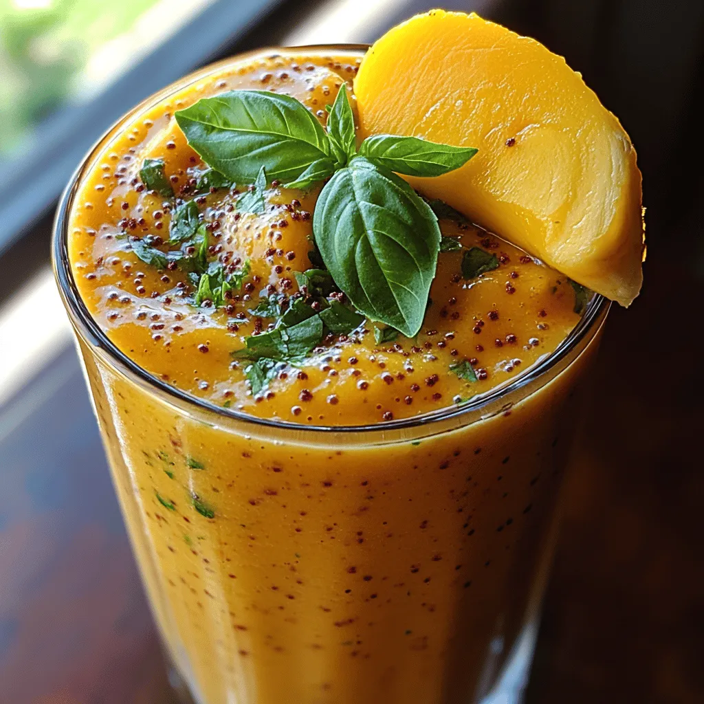 In the bustling rhythm of modern life, finding convenient and nutritious ways to incorporate fruits into our diets has never been more important. Smoothies have emerged as a favorite among health enthusiasts for their versatility, ease of preparation, and ability to pack a plethora of nutrients into one glass. Whether enjoyed at breakfast, as a refreshing snack on a hot day, or as a delightful post-workout treat, smoothies like the Mango Basil Bliss Smoothie offer a delicious way to fuel your body with essential vitamins and minerals.