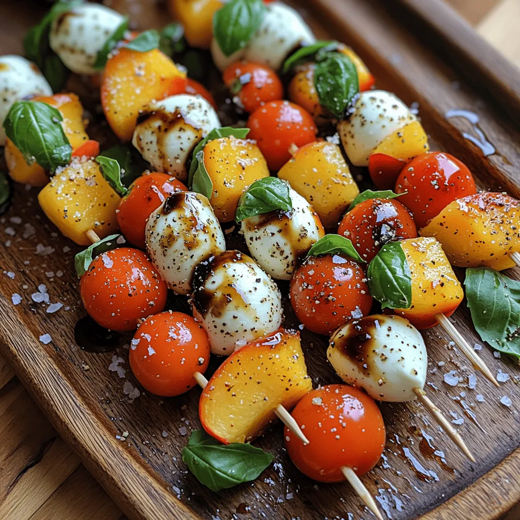 To craft the perfect Peach Caprese Skewers, it's essential to understand the role each ingredient plays in the dish. The combination of flavors and textures not only enhances the overall taste but also makes for an aesthetically pleasing presentation. Here’s a deeper dive into the key components that create this summer sensation.