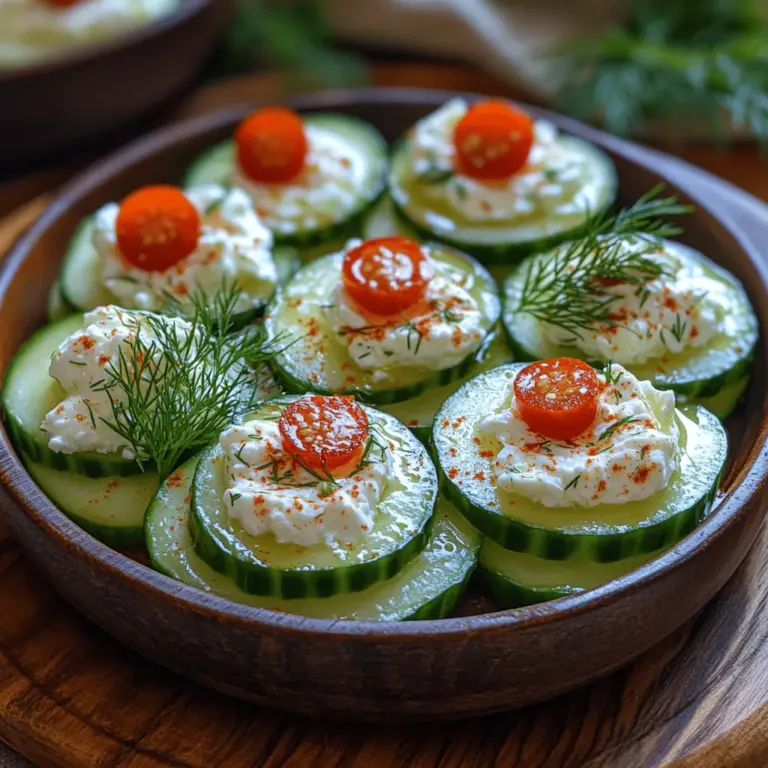 Appetizers have always held a special place in culinary culture, serving as delightful precursors to the main course while tantalizing our taste buds. In recent years, there has been a surge in the popularity of fresh, light snacks that not only satisfy hunger but also offer a burst of flavor. One such dish that perfectly embodies this trend is Whipped Feta Cucumber Bites. This recipe stands out as a harmonious blend of creamy, tangy feta cheese and the crisp freshness of cucumbers, making it an ideal choice for gatherings, parties, or a simple afternoon snack.