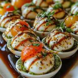 If you're looking for an appetizer that embodies the essence of summer, look no further than Lemon Pesto Caprese Spoons. This vibrant dish combines the classic flavors of a Caprese salad with a zesty twist, thanks to the bright, refreshing notes of lemon pesto. The result is a delightful blend of fresh ingredients that not only pleases the palate but also adds a splash of color to your gathering or summer picnic.