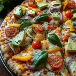 If you're on the lookout for a meal that’s as vibrant as it is nutritious, look no further than Rainbow Veggie Crunch Pizza. This visually stunning dish not only satisfies the eyes but also nourishes the body, making it the perfect choice for families, vegetarians, and pizza enthusiasts alike. Packed with a variety of fresh vegetables and complemented by a flavorful homemade dough, this pizza is a culinary delight that will keep everyone coming back for seconds.