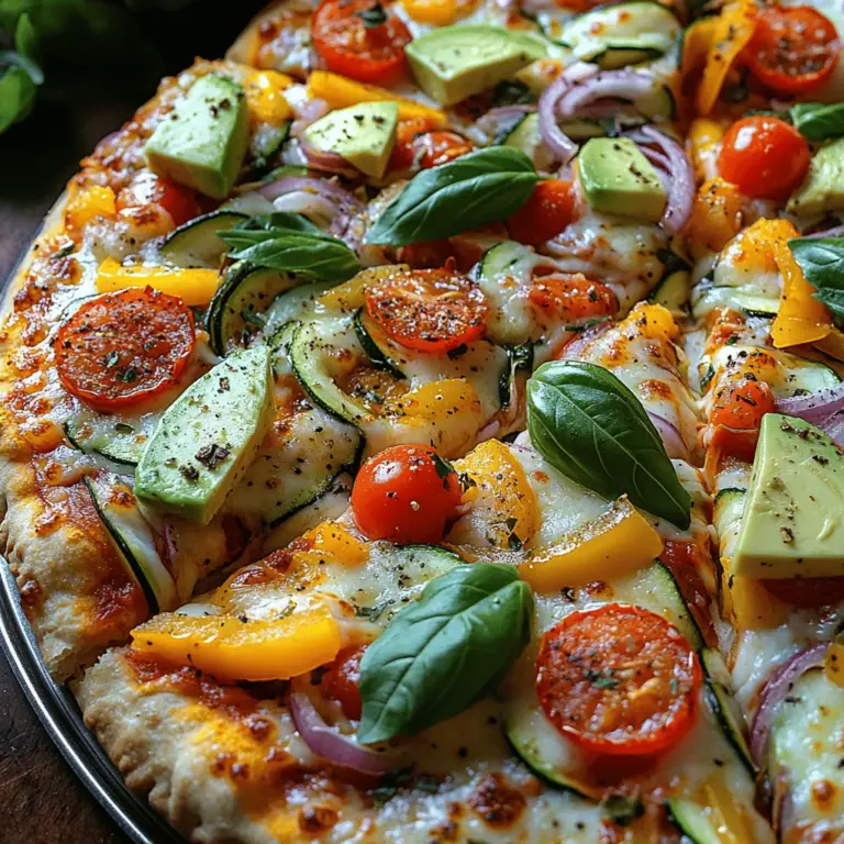 If you're on the lookout for a meal that’s as vibrant as it is nutritious, look no further than Rainbow Veggie Crunch Pizza. This visually stunning dish not only satisfies the eyes but also nourishes the body, making it the perfect choice for families, vegetarians, and pizza enthusiasts alike. Packed with a variety of fresh vegetables and complemented by a flavorful homemade dough, this pizza is a culinary delight that will keep everyone coming back for seconds.