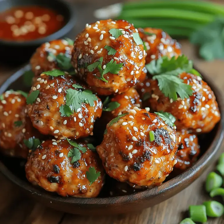 What sets Firecracker Chicken Meatballs apart? First and foremost, the flavor profile is truly remarkable. The combination of ground chicken, fresh ingredients, and a spicy-sweet firecracker sauce creates a taste sensation that can satisfy a range of palates. The meatballs are not only bursting with flavor but are also incredibly versatile. They can be served with rice, noodles, or even on their own as a finger food, making them perfect for any occasion, whether it’s a casual weeknight dinner or a festive gathering.