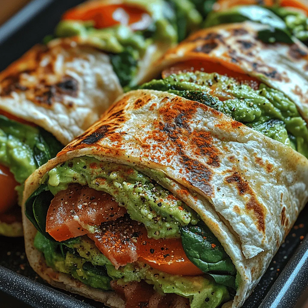 Whole wheat tortillas serve as the foundation for our Avocado BLT Wraps, providing a nutty flavor and a satisfying texture. Unlike traditional white flour tortillas, whole wheat tortillas are made from whole grains, retaining the bran and germ that are often stripped away during processing. This means they are higher in fiber, which aids in digestion and helps keep you feeling full longer. Fiber also plays a crucial role in maintaining a healthy heart and regulating blood sugar levels. Additionally, whole wheat tortillas contain more nutrients, including vitamins B and E, iron, and magnesium, making them a healthier alternative for those mindful of their dietary choices.