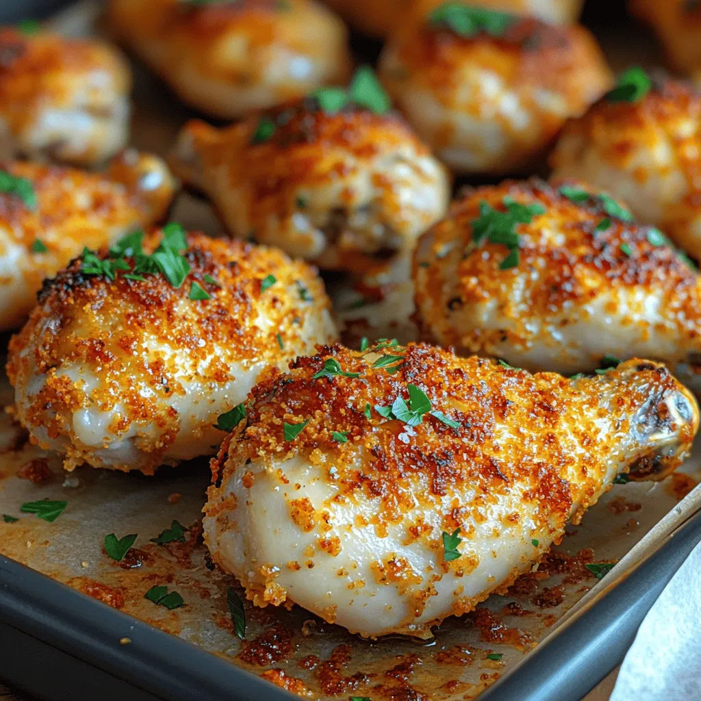 Parmesan Herb Baked Chicken Drumsticks are a delightful and versatile dish that combines savory flavors with a satisfying crunch. This recipe is perfect for a family dinner or a casual gathering with friends, showcasing how simple ingredients can come together to create something truly delicious. The appeal of baked chicken drumsticks lies not only in their rich flavor but also in their convenience and health benefits, making them a popular choice for home cooks looking to prepare nutritious meals without sacrificing taste.