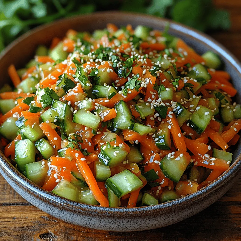 When it comes to refreshing side dishes that burst with flavor and color, nothing quite compares to Crunchy Asian Cucumber Carrot Slaw. This vibrant dish combines the crispness of fresh vegetables with a zesty dressing, creating a delightful accompaniment or a light meal option. The slaw showcases a stunning array of colors, from the rich green of cucumbers to the warm orange of carrots, making it not only a feast for the palate but also for the eyes.