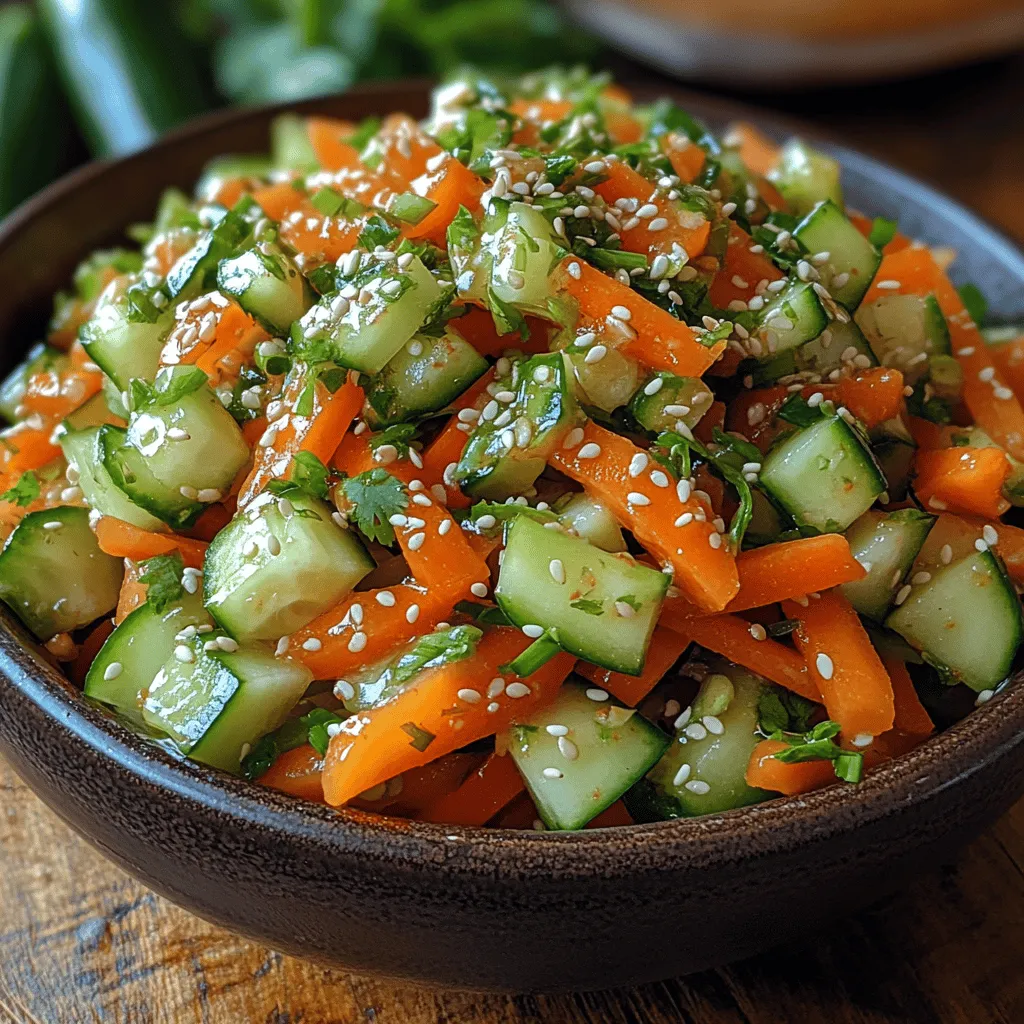 When it comes to refreshing side dishes that burst with flavor and color, nothing quite compares to Crunchy Asian Cucumber Carrot Slaw. This vibrant dish combines the crispness of fresh vegetables with a zesty dressing, creating a delightful accompaniment or a light meal option. The slaw showcases a stunning array of colors, from the rich green of cucumbers to the warm orange of carrots, making it not only a feast for the palate but also for the eyes.