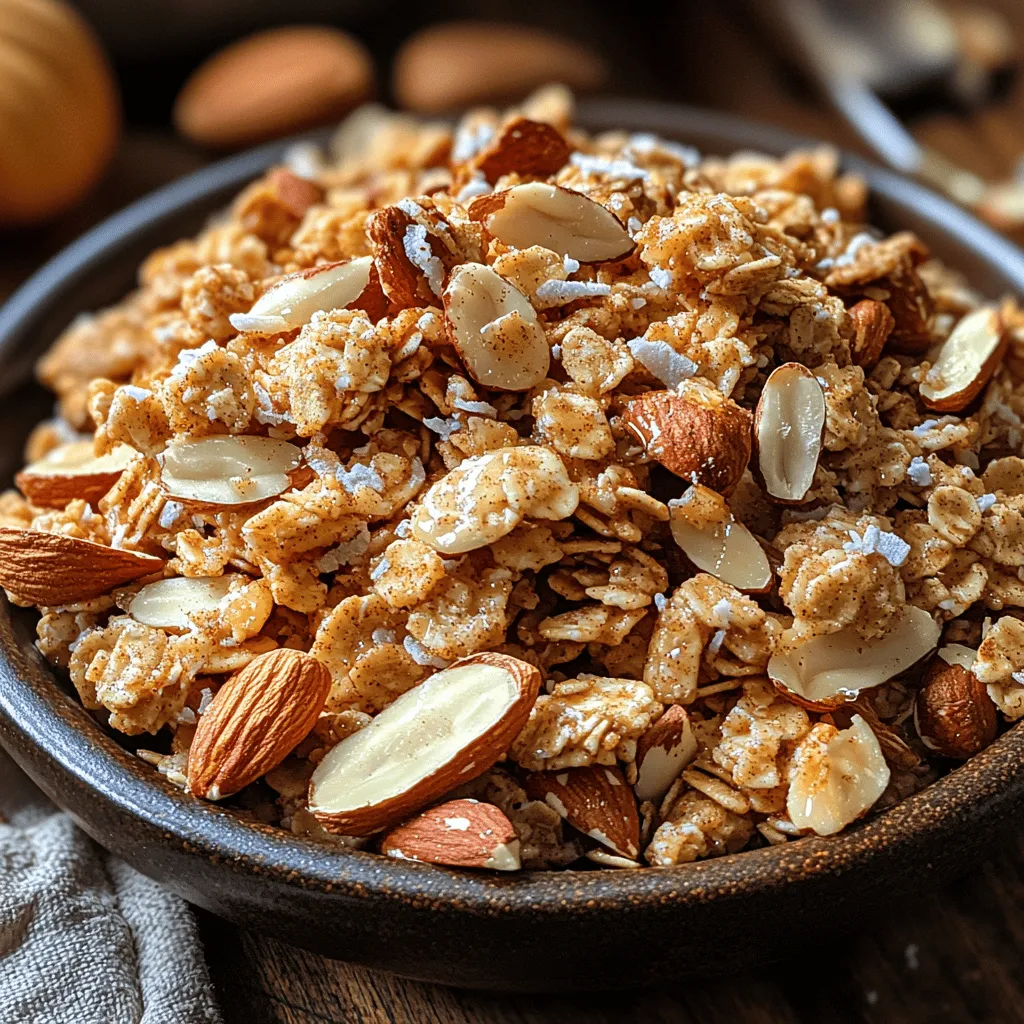 Rolled oats are the foundation of the Maple Cinnamon Crunch Clusters. These oats undergo minimal processing, retaining their nutrients while providing a chewy texture that complements the crunchy elements of the recipe. Oats are well-known for their health benefits, including their ability to lower cholesterol levels and support heart health due to their high soluble fiber content. They are a rich source of complex carbohydrates, which provide sustained energy throughout the day.