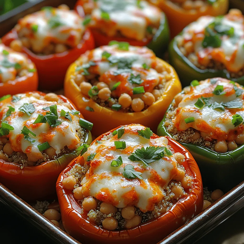 The Spicy Buffalo Chickpea Stuffed Peppers recipe is a delightful fusion of flavors that combines the bold heat of buffalo sauce with the wholesome goodness of chickpeas and quinoa. This dish is not only packed with protein and fiber but also offers a satisfying crunch from the bell peppers. Perfect for a weeknight dinner or a fun gathering, these stuffed peppers are versatile enough to cater to both meat lovers and vegetarians alike.