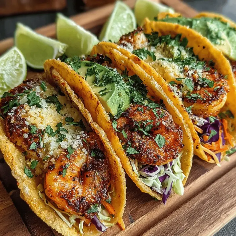 Shrimp tacos have gained immense popularity in the culinary world, and for a good reason. Their versatility and ability to absorb a plethora of flavors make them a favorite among seafood lovers. The combination of tender shrimp wrapped in a warm tortilla, paired with vibrant toppings, creates a dish that is not only satisfying but also bursting with flavor. In this recipe, we will be preparing Zesty Lemon Garlic Shrimp Tacos, where each bite is a delightful explosion of garlicky goodness, zesty lemon, and fresh ingredients.