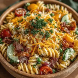 Pasta salads have secured their place as a beloved dish in kitchens across the globe, celebrated for their versatility and ease of preparation. Whether it’s a casual family gathering, a summer picnic, or a potluck with friends, a well-made pasta salad can be the star of the show. Among the myriad of pasta salad recipes, the Ranchy Delight Pasta Salad stands out with its vibrant colors, fresh ingredients, and creamy dressing that tantalizes the taste buds. This recipe not only brings a burst of flavor but also showcases the importance of using fresh produce, making it an appealing choice for both health-conscious eaters and those looking for something indulgent.