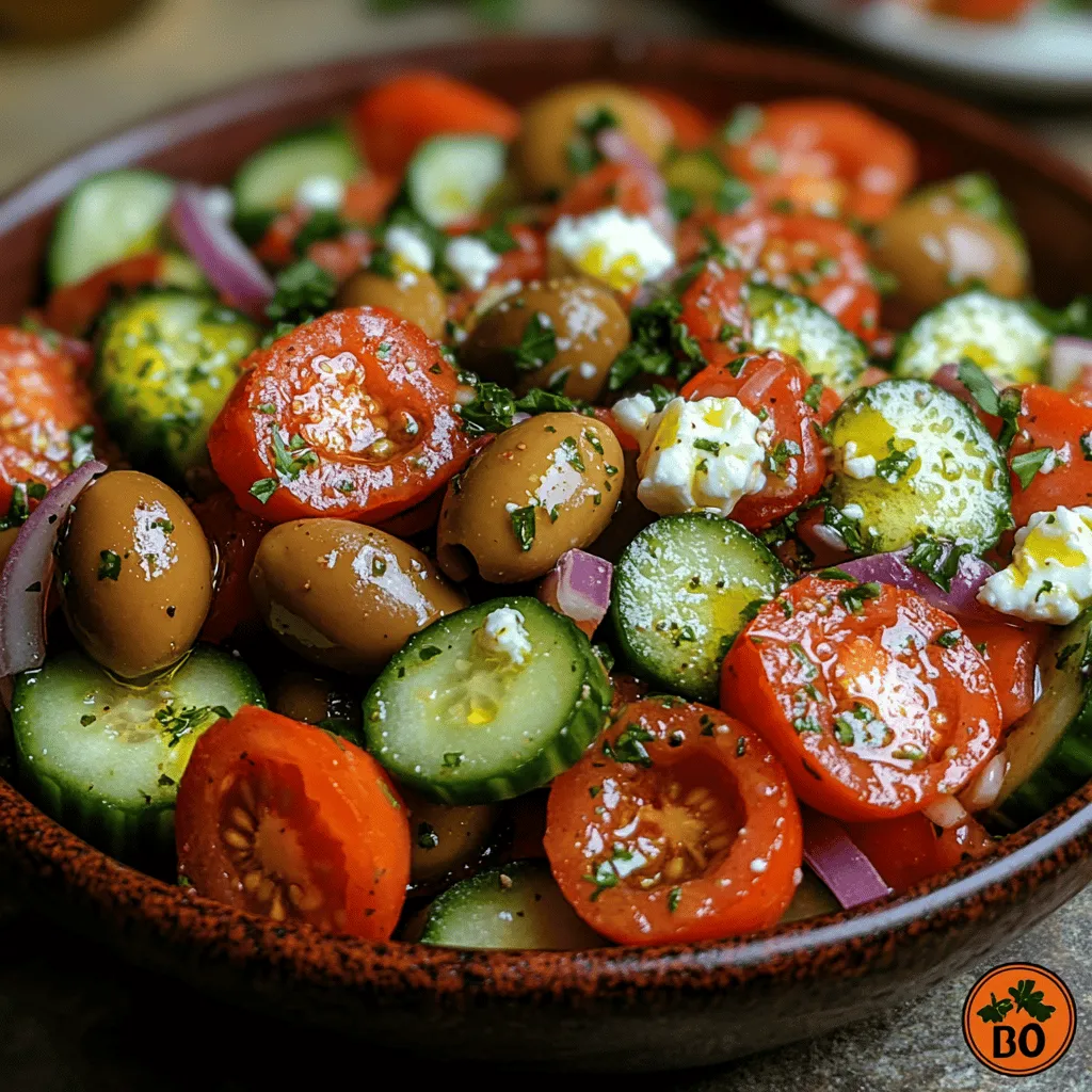 The Zesty Greek Cucumber Tomato Salad is a vibrant and refreshing dish that captures the essence of Mediterranean flavors in every bite. Known for its colorful presentation and wholesome ingredients, this salad is not only a feast for the eyes but also a celebration of health and nutrition. With its crisp cucumbers, juicy tomatoes, and tangy feta cheese, this dish embodies simplicity while being loaded with flavor. Whether served as a side dish at a summer barbecue, a light meal on a warm day, or as a complement to grilled meats, the Zesty Greek Cucumber Tomato Salad is incredibly versatile, making it a go-to recipe for many occasions.