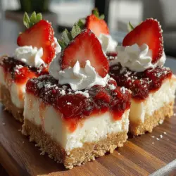 As the warm sun beckons and the days stretch longer, there's nothing quite like a refreshing dessert to cool you off. Enter the Strawberry Bliss Frozen Shortcake Bars—a delightful treat that combines the sweetness of fresh strawberries with the creamy goodness of whipped cream, all nestled atop a buttery graham cracker crust. Perfect for summertime gatherings, these bars not only satisfy your sweet tooth but also provide a light and refreshing escape from the heat.