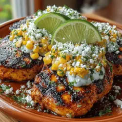 Grilled Chicken with Street Corn Sauce is a culinary delight that promises to tantalize your taste buds and elevate your dining experience. This dish combines the juicy, smoky flavors of perfectly grilled chicken with the creamy, zesty notes of street corn sauce, creating a mouthwatering fusion that is both satisfying and comforting. The marriage of these two elements not only showcases an exciting flavor profile but also reflects a beautiful blend of culinary traditions, making it a favorite among food enthusiasts.