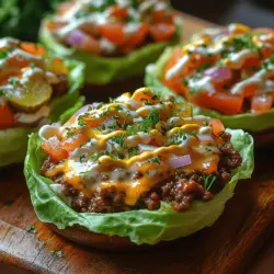 Savory Low-Carb Cheeseburger Lettuce Cups