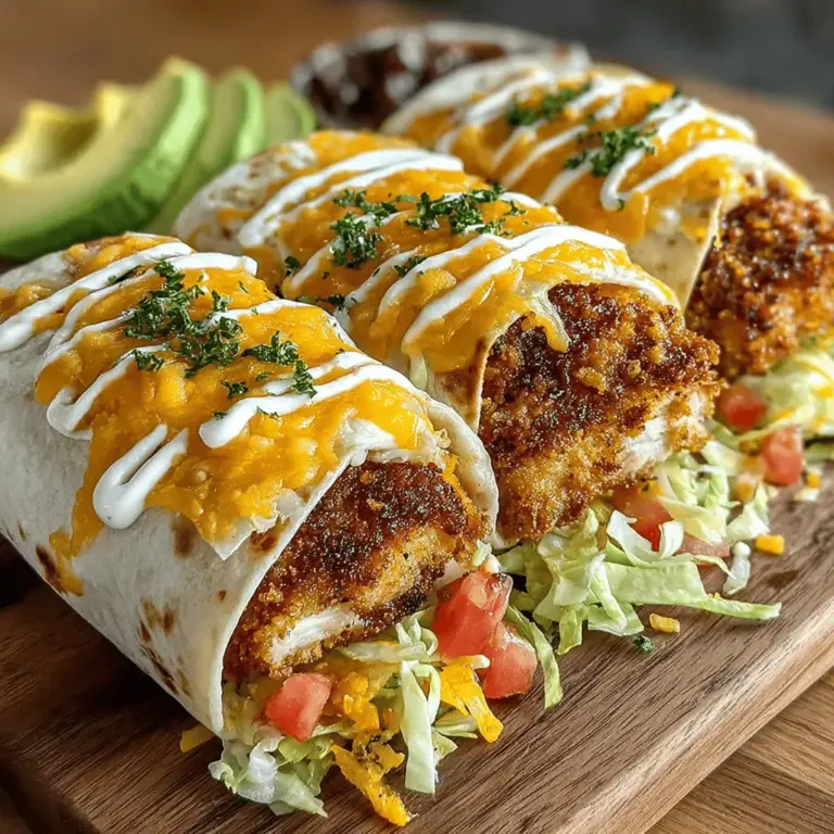 Crispy Ranch Chicken Tender Wraps are a delightful fusion of crunchy chicken tenders and fresh vegetables, all wrapped in a soft tortilla. This recipe combines the rich flavors of ranch seasoning with the classic appeal of fried chicken, creating an irresistible meal that’s perfect for lunch, dinner, or a casual gathering. Whether you're feeding a family, hosting a get-together, or simply craving a satisfying bite, these wraps offer a delicious balance of textures and flavors that will leave everyone wanting more.