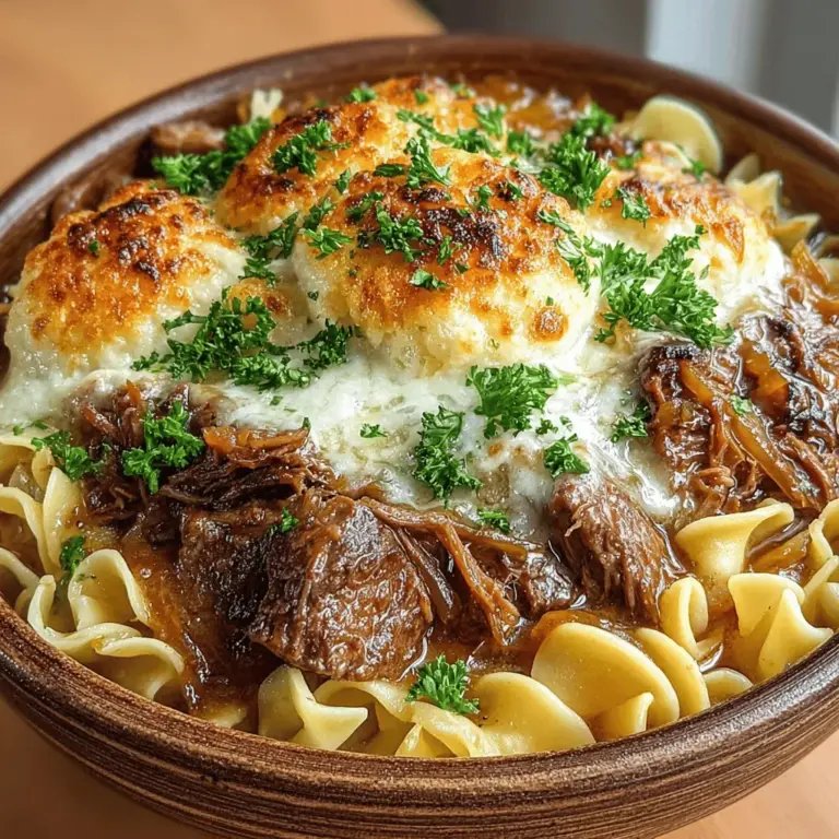 When it comes to comfort food, few dishes can compete with the rich, savory appeal of French onion beef and noodles. This dish combines tender beef, perfectly cooked noodles, and a deep, flavorful sauce that evokes the warmth of a cozy kitchen on a chilly evening. The slow cooker method not only simplifies the cooking process but also allows for the flavors to meld beautifully, resulting in a meal that feels both luxurious and homey.