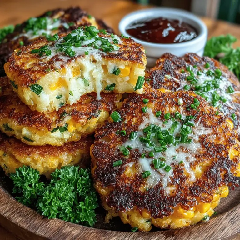 Cheesy Roasted Corn and Grits Cakes are a delightful fusion of flavors that celebrate the heartiness of grits and the sweetness of corn. This dish offers a comforting texture and a rich, cheesy taste that is sure to please both family and friends. Originating from Southern cuisine, these cakes are a perfect representation of how simple ingredients can come together to create something extraordinary. The combination of creamy grits and fresh corn kernels results in cakes that are versatile enough to serve as an appetizer or a side dish, making them an excellent addition to any meal.