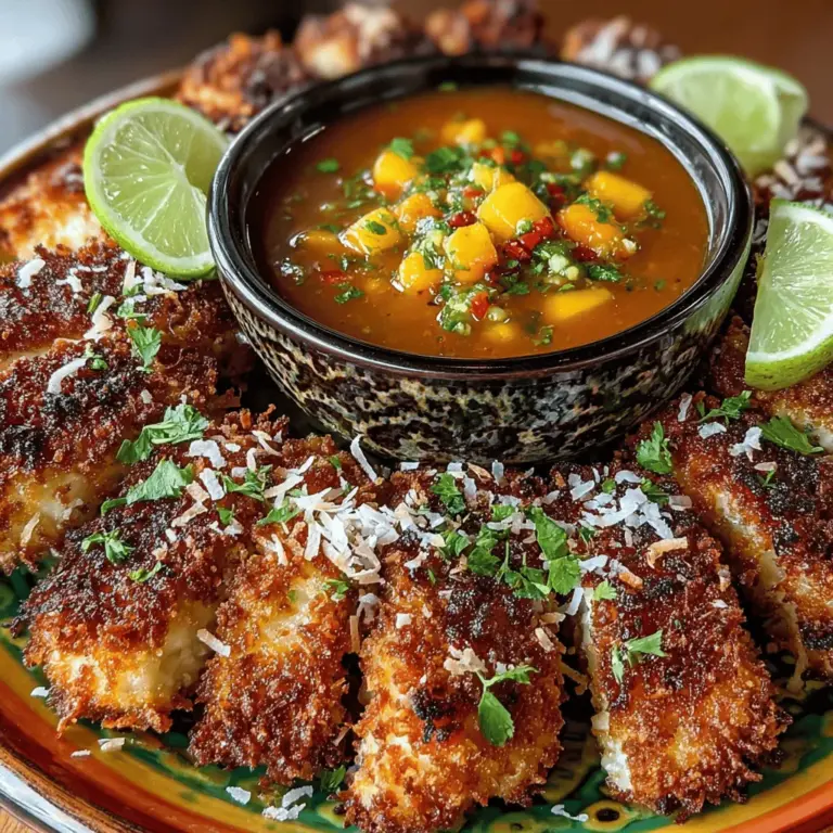 If you're on the lookout for a dish that combines the essence of sunny beaches with a crunchy twist, look no further than Crispy Coconut Chicken with Chili Mango Dip. This vibrant recipe brings together the tropical flavors of coconut and mango, resulting in a meal that is not only visually stunning but also bursting with flavor. Whether you’re hosting a summer gathering, preparing a special dinner, or simply craving a taste of the tropics, this dish is versatile enough to fit any occasion.