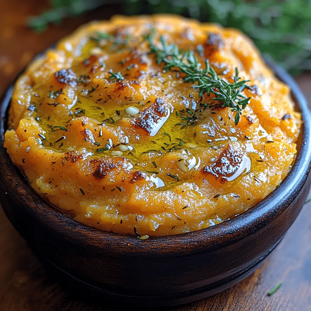 Sweet potatoes are a beloved staple in many culinary traditions, known for their natural sweetness and versatility. Among the myriad of ways to prepare them, one standout recipe is Creamy Thyme-Infused Buttery Sweet Potatoes. This dish serves as a comforting side that perfectly balances the sweet and savory, bringing a rich, creamy texture that enhances any meal. Whether served at a holiday gathering or as part of a weeknight dinner, this recipe is sure to impress with its delightful flavor profile and ease of preparation.