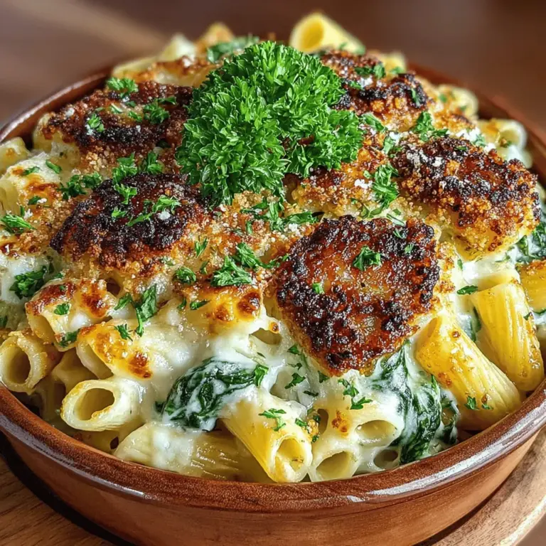 In the culinary landscape, few dishes can rival the comforting embrace of baked pasta. Among the myriad of options available, Cheesy Spinach Bliss Baked Penne emerges as a standout favorite, harmoniously blending the rich, creamy texture of cheese with the vibrant, earthy notes of fresh spinach. This delightful dish is not only a feast for the senses but also a wholesome choice that brings nutrition to the forefront, making it perfect for family dinners, potlucks, or simply a cozy meal at home.