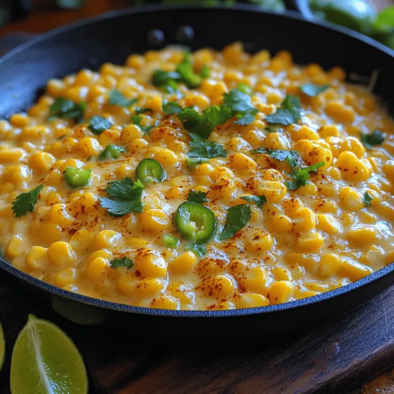 Welcome to the vibrant world of Mexican-inspired cuisine, where bold flavors and comforting textures come together in perfect harmony. One standout dish that exemplifies this culinary tradition is the Spicy Delight: Creamy Jalapeño Corn Skillet. This delectable creation is not just a side dish; it can easily take center stage at any meal, making it a versatile option for gatherings, family dinners, or even a cozy night in. With its perfect balance of creaminess and heat, this dish appeals to a wide range of palates, inviting everyone to indulge in its rich flavors.