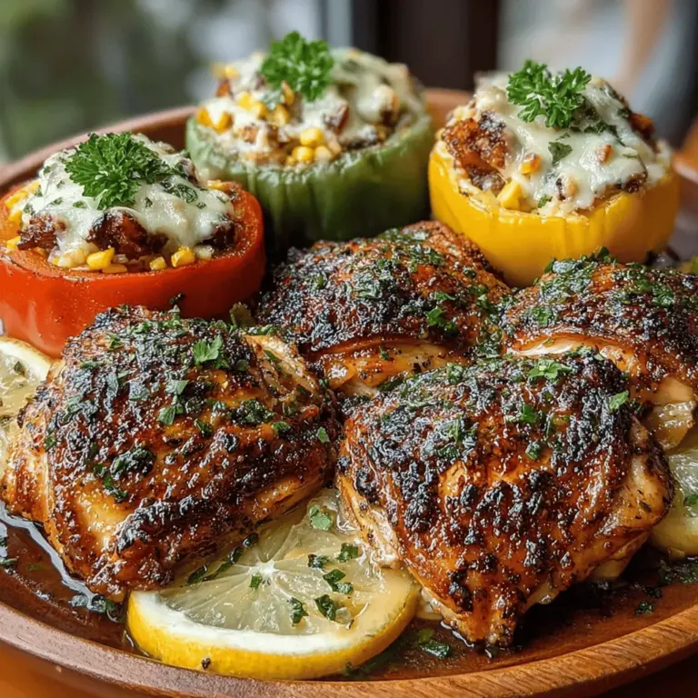 In the realm of comforting meals, few dishes can rival the combination of savory herb roasted chicken and vibrant wild rice stuffed peppers. This recipe marries succulent chicken thighs, infused with aromatic herbs, with colorful bell peppers bursting with a hearty wild rice filling. Perfect for family dinners or impressing guests, this dish is not only delicious but also packed with nutrients.