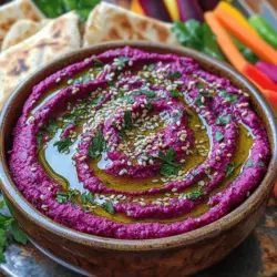 Hummus is a beloved dip that has made its way into kitchens and dining tables across the globe. This creamy concoction of chickpeas, tahini, lemon juice, and garlic is not just a delicious snack; it’s also a versatile base that can be customized with various flavors and ingredients. One of the most vibrant and unique twists on traditional hummus is the addition of roasted beets, which not only enhance the flavor profile but also give the dip a stunning, deep magenta hue.