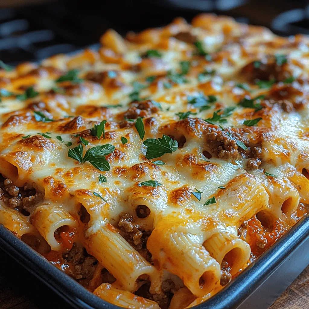 Baked ziti is a quintessential comfort food loved by families for generations. Often served at gatherings and special occasions, this hearty dish is known for its rich flavors and satisfying textures. Cheesy Bliss Baked Ziti takes this classic recipe to new heights, combining a medley of cheeses and savory meat sauce for an indulgent experience that is sure to please even the pickiest of eaters. The blend of gooey mozzarella, creamy ricotta, and sharp Parmesan, along with perfectly cooked ziti pasta, creates a dish that is not only delicious but also a feast for the eyes.