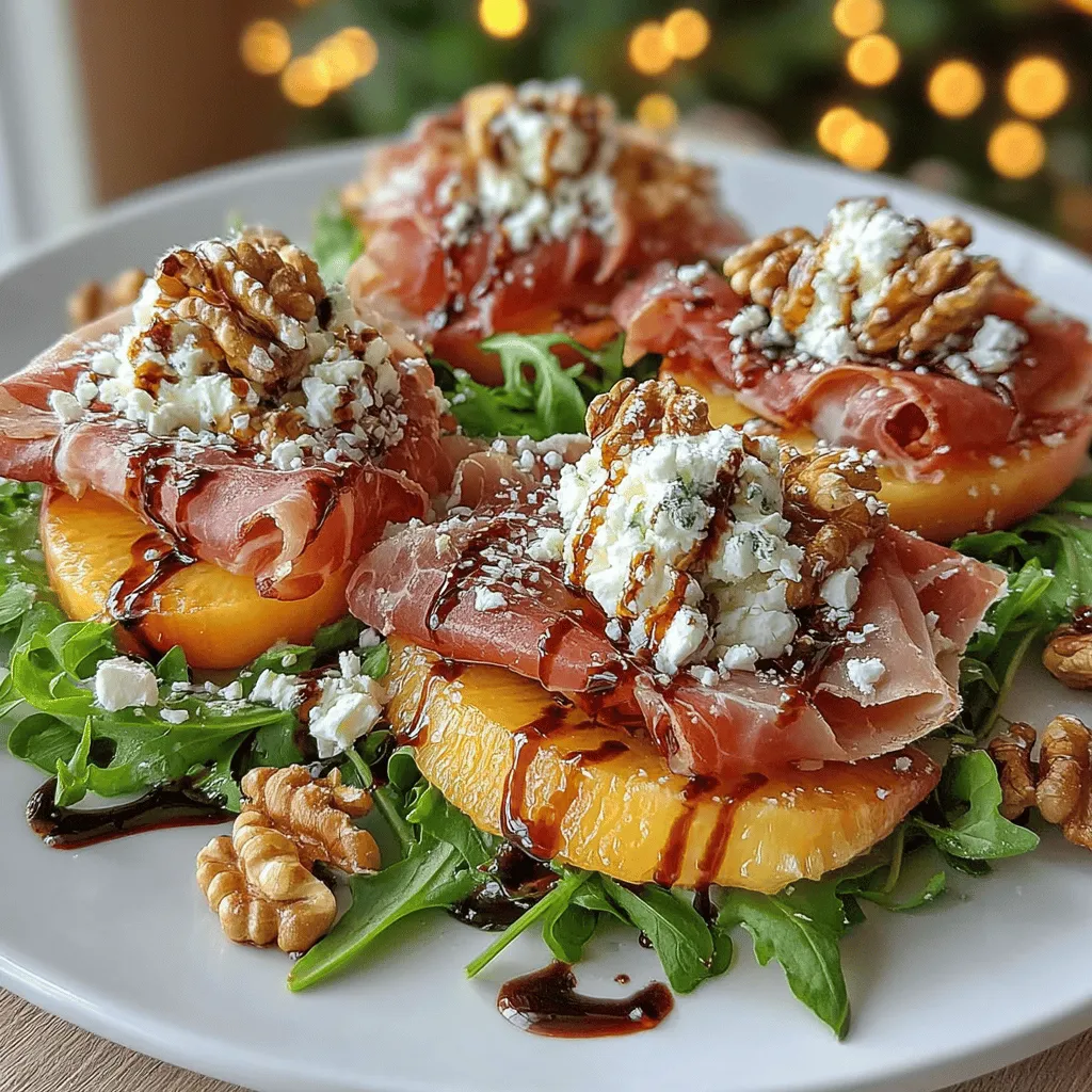 Presenting your Peach & Prosciutto Salad beautifully is essential for making a memorable impact. Start by evenly spreading the dressed greens onto the serving plates. This not only ensures that each guest receives an equal portion but also enhances the visual appeal of the dish. A well-presented salad can elevate your dining experience, transforming a simple meal into a gourmet delight.
