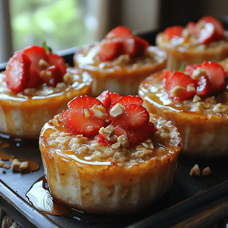 In the quest for a nutritious breakfast, Sweet Strawberry Oat Cups emerge as a delightful and healthful option. This recipe combines the wholesome goodness of oats with the vibrant flavor of fresh strawberries, creating a perfect balance of taste and nutrition. Sweet Strawberry Oat Cups not only satisfy your morning hunger but also nourish your body, making them an excellent choice for anyone aiming to start their day on a healthy note.
