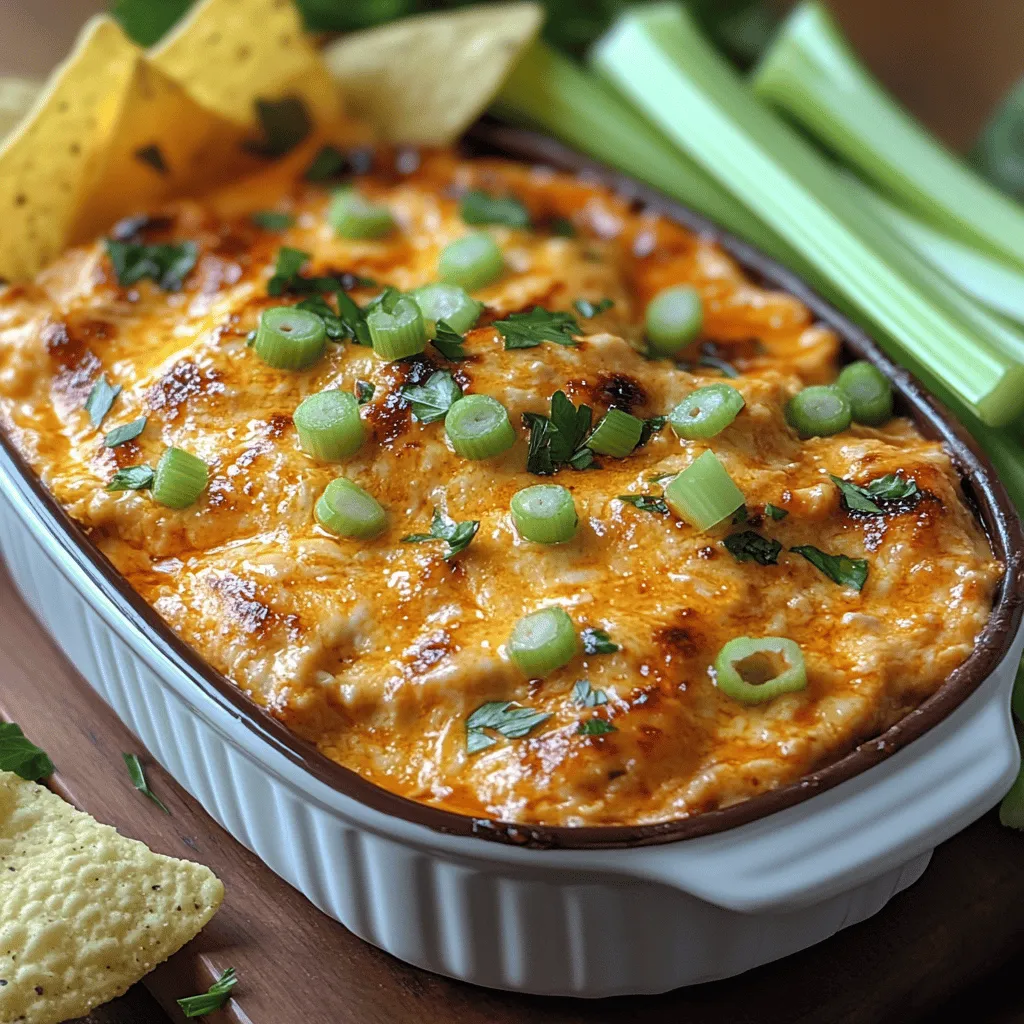 To create the perfect creamy Buffalo chicken dip, understanding the role of each ingredient is essential. This dish primarily combines cooked chicken, cream cheese, ranch or blue cheese dressing, buffalo wing sauce, cheddar cheese, and green onions. Let’s delve into each component: