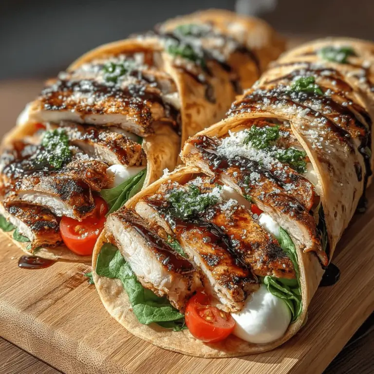 When it comes to creating a meal that is both refreshing and satisfying, Caprese Chicken Wraps are a standout choice. This recipe combines the classic flavors of a traditional Caprese salad with the heartiness of grilled chicken, all wrapped up in a convenient tortilla. Perfect for a quick lunch, a picnic in the park, or a light dinner, these wraps are not only easy to prepare but also packed with vibrant flavors that are sure to please any palate.