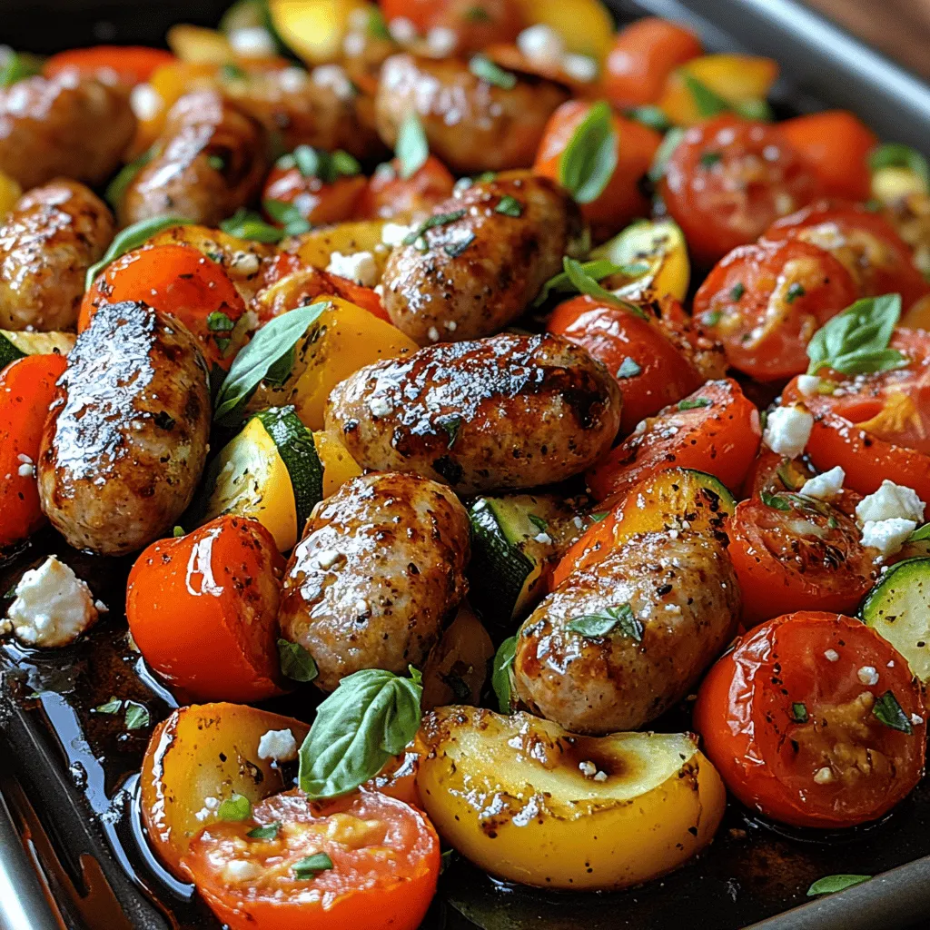 At the heart of the Sticky Balsamic Chicken Sausage Traybake are its key components: juicy chicken sausages and vibrant vegetables, all coated in a sticky balsamic glaze. This dish is a celebration of flavors and textures, with the sausages providing a savory base while the vegetables add crunch and color, making each bite delightful.