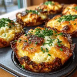 Golden Hash Brown Egg Breakfast Cups are the ideal culinary creation for those hectic mornings or casual brunch gatherings. This delightful dish combines the satisfying crunch of crispy hash browns with the rich, savory goodness of a perfectly cooked egg filling. Imagine biting into a golden-brown cup that is as pleasing to the eye as it is to the palate, offering a warm and hearty start to your day. The versatility of this recipe is one of its standout features—whether you're a fan of smoky bacon, zesty sausage, or prefer a vegetarian twist, you can easily customize these breakfast cups to suit your taste and dietary preferences.