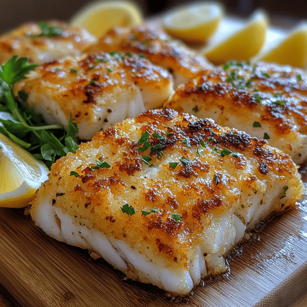 Cod is a versatile and mild-flavored fish that has captured the hearts of seafood lovers for generations. It is one of the most popular fish varieties found in kitchens around the world, thanks to its flaky texture and ability to absorb flavors beautifully. The crispy parmesan crust complements cod's subtle taste, adding a delightful crunch with every bite. This recipe isn’t just another way to prepare fish; it’s an elevated dining experience that you can easily replicate at home.