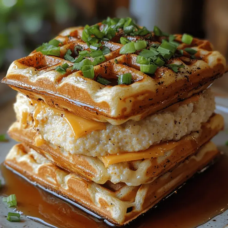 If you're on the lookout for a dish that marries the robust flavors of Cajun cuisine with the comforting textures of Southern comfort food, look no further than Cajun Chicken & Grits Waffle Stacks. This innovative recipe brings together spicy, marinated chicken, creamy grits, and golden waffles, creating a delightful meal that’s perfect for brunch or dinner. The combination of crispy waffles and savory chicken, topped with rich, cheesy grits, offers a unique culinary experience that is sure to please a crowd.